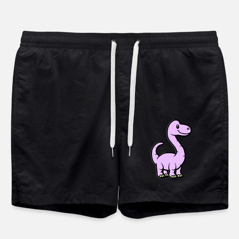 Dinosaur Brontosaurus Comic - Swim Trunks - black