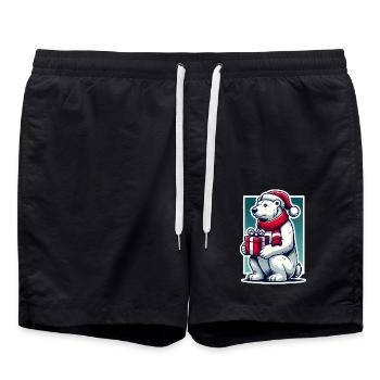 Weihnachtsbär - Badeshorts - Schwarz - Vorne - AI Model Male 185 light (185cm)