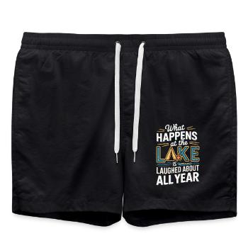 What Happens At The Lake Is Laughed About 7 - Badeshorts - Schwarz - Vorne - AI Model Male 185 light (185cm)