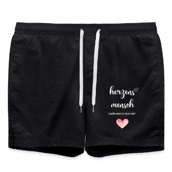 A person of the heart - Swim Trunks - black - Front - AI Model Male 185 light (185cm)
