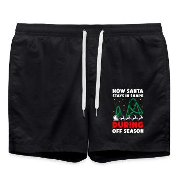 Comment le Père Noël reste en forme pendant la saison morte - Short de bain - noir - Devant - AI Model Male 185 light (185cm)