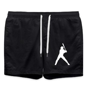 Baseball Batter Player Sports Gift - Swim Trunks - black - Front - AI Model Male 185 light (185cm)