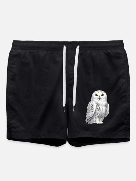 Schnee-Eule - Badeshorts - Schwarz