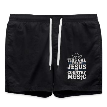 Pour les fans de foi et de country - Short de bain - noir - Devant - AI Model Male 185 light (185cm)