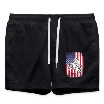 Motocross MX Supercross Enduro Dirt Bike - Badeshorts - Schwarz - Vorne - AI Model Male 185 light (185cm)