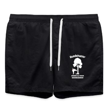 chien chien amoureux chiot - Short de bain - noir - Devant - AI Model Male 185 light (185cm)