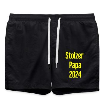Proud Dad 2024 – for new fathers - Swim Trunks - black - Front - AI Model Male 185 light (185cm)