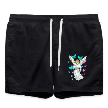 celestial spring butterflies nature angel - Swim Trunks - black - Front - AI Model Male 185 light (185cm)