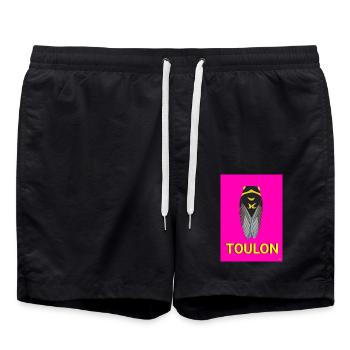Cigale de Toulon - Short de bain - noir - Devant - AI Model Male 185 light (185cm)
