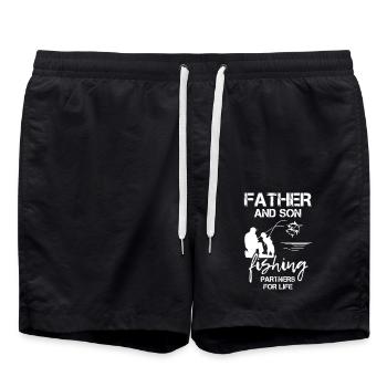 Father And Son Fishing Partners For Life - Swim Trunks - black - Front - AI Model Male 185 light (185cm)
