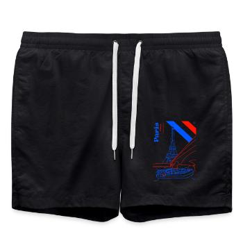 Paris et sa dame de fer - Short de bain - noir - Devant - AI Model Male 185 light (185cm)