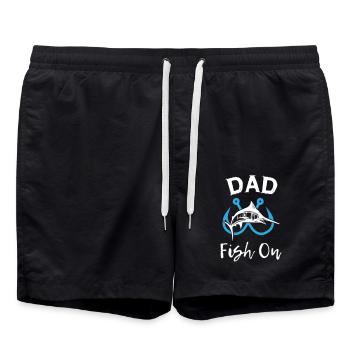 Dad Fish On Fishing - Swim Trunks - black - Front - AI Model Male 185 light (185cm)