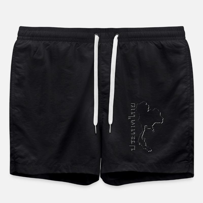 Thailand map as outline TH - Swim Trunks - black