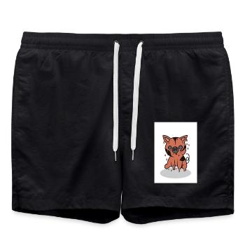 Bild 0019 - Badeshorts - Schwarz - Vorne - AI Model Male 185 light (185cm)