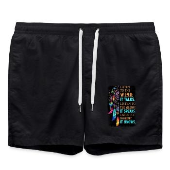 amerika eingeborene kultur indisch usa ethnische kunst zeichen - Badeshorts - Schwarz - Vorne - AI Model Male 185 light (185cm)