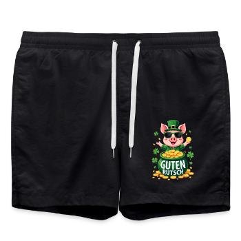 Bonne Veille du Nouvel An Cochon Chanceux - Short de bain - noir - Devant - AI Model Male 185 light (185cm)