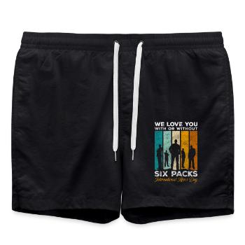 Männer Feiertag Männlichkeit Himmelfahrt - Badeshorts - Schwarz - Vorne - AI Model Male 185 light (185cm)