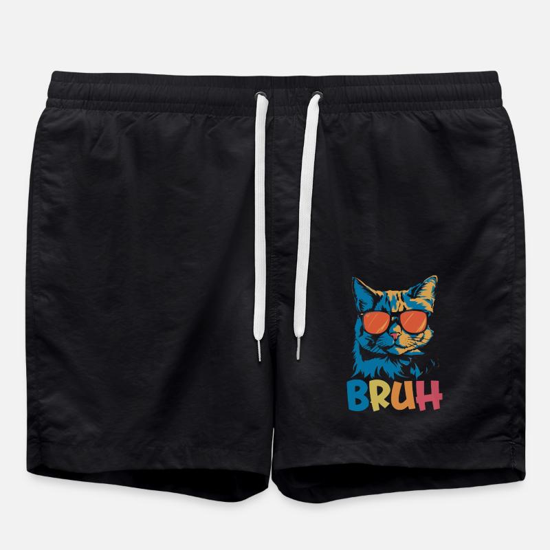 Bruh Cat - Short de bain - noir