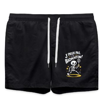 J' peux pas j'ai badminton - Short de bain - noir - Devant - AI Model Male 185 light (185cm)