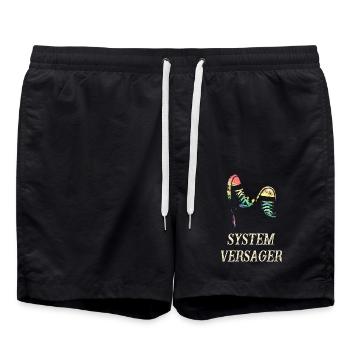 System versager - Badeshorts - Schwarz - Vorne - AI Model Male 185 light (185cm)