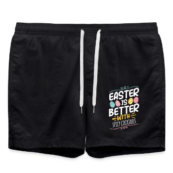 Pâques est meilleure avec des cocktails épicés Fun Vibes - Short de bain - noir - Devant - AI Model Male 185 light (185cm)