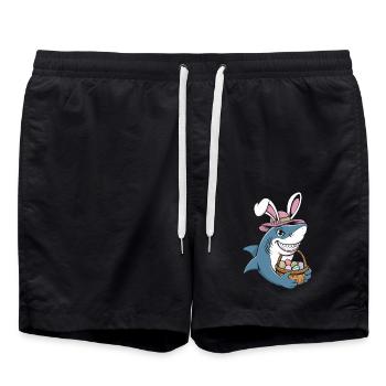 Cool Easter Shark - Badeshorts - Schwarz - Vorne - AI Model Male 185 light (185cm)