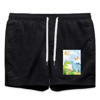 Dino - Swim Trunks - black - Front - AI Model Male 185 light (185cm)