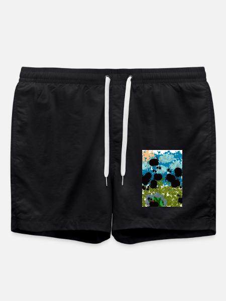 Abstract Pond - Swim Trunks - black