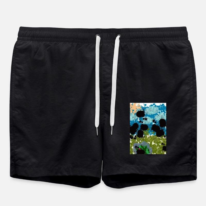 Abstract Pond - Swim Trunks - black