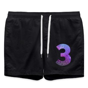 Numéro 3 galaxie - Short de bain - noir - Devant - AI Model Male 185 light (185cm)