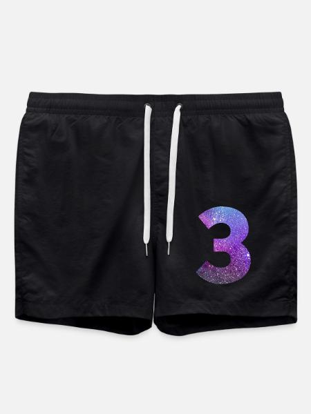 Number 3 galaxy - Swim Trunks - black
