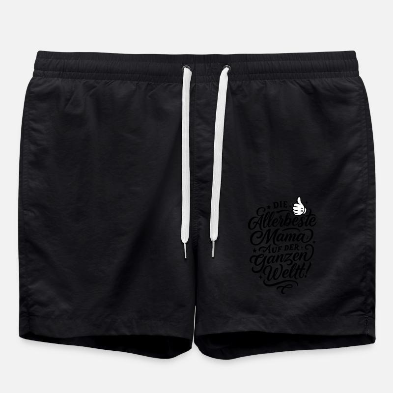 Allerbeste Mama Spruch - Badeshorts - Schwarz