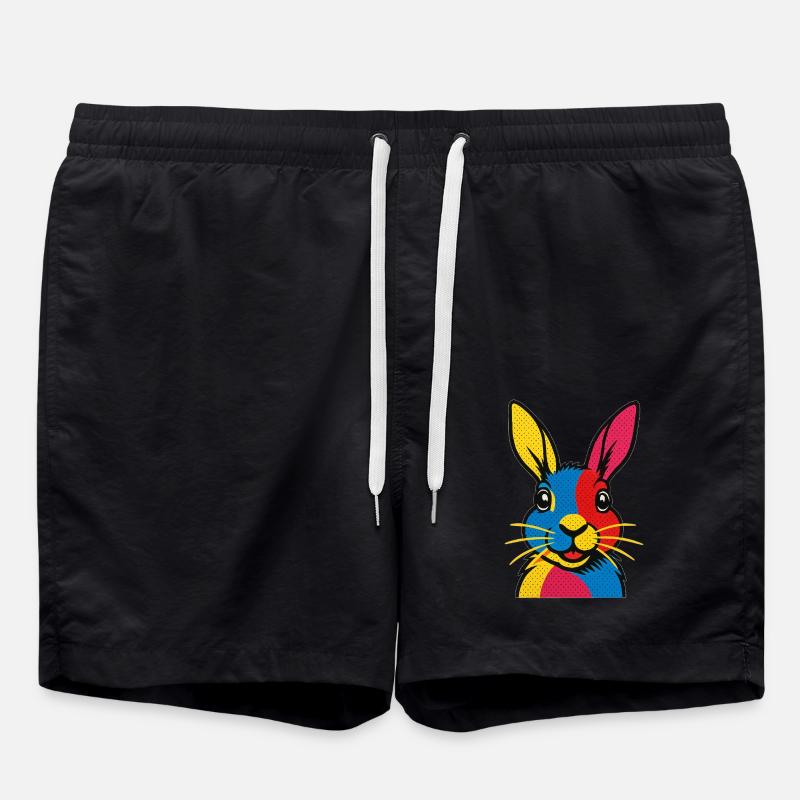 Lapin Pop Art - Short de bain - noir
