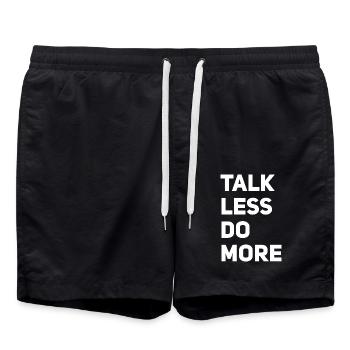 Talk less do more - Swim Trunks - black - Front - AI Model Male 185 light (185cm)
