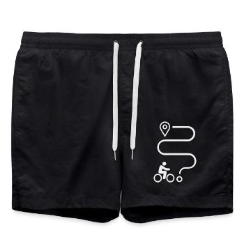 Radfahrer, Fahrrad, Mountainbike, Radtour - Badeshorts - Schwarz - Vorne - AI Model Male 185 light (185cm)