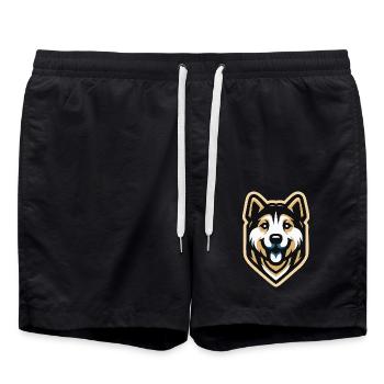 Husky ein treuer Freund - Badeshorts - Schwarz - Vorne - AI Model Male 185 light (185cm)