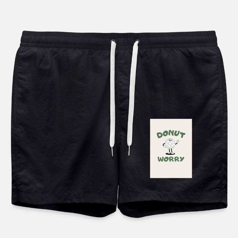 DONUT WORRY - Swim Trunks - black