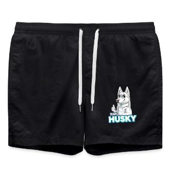 TEAM Husky - Weiß - Badeshorts - Schwarz - Vorne - AI Model Male 185 light (185cm)