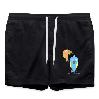 Don’t Talk to Me Oiseaux - Short de bain - noir - Devant - AI Model Male 185 light (185cm)