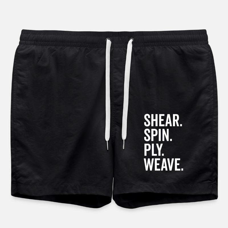 Scher-Spin-Ply-Gewebe - Badeshorts - Schwarz