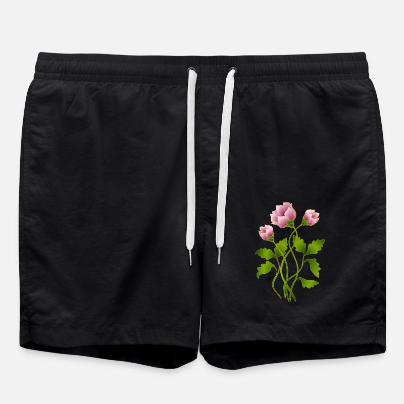 Flowers - Swim Trunks - black
