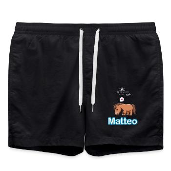 Falkenhof Matteo Comic Pferd - Badeshorts - Schwarz - Vorne - AI Model Male 185 light (185cm)