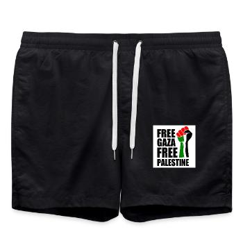 Free gaza Free palestine - Swim Trunks - black - Front - AI Model Male 185 light (185cm)