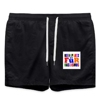 kein platz für rassismus - Badeshorts - Schwarz - Vorne - AI Model Male 185 light (185cm)