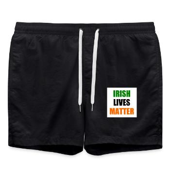 Irish lives matter - Short de bain - noir - Devant - AI Model Male 185 light (185cm)