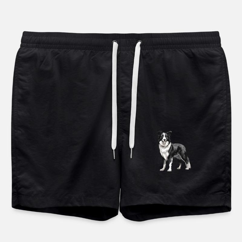 Border Collie Chien - Short de bain - noir
