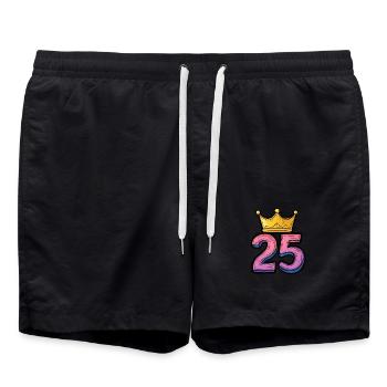 Couronne à 25 chiffres - Short de bain - noir - Devant - AI Model Male 185 light (185cm)