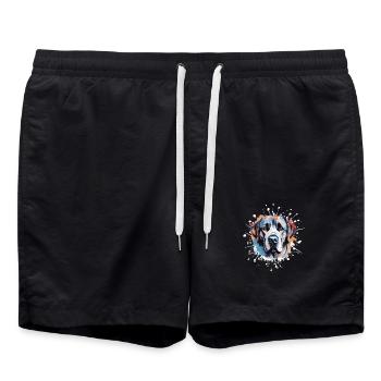 Kangal Dog Animal Pop Art Head - Swim Trunks - black - Front - AI Model Male 185 light (185cm)