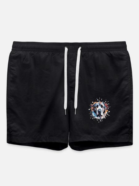 Kangal Hund Tier Pop Art Kopf - Badeshorts - Schwarz