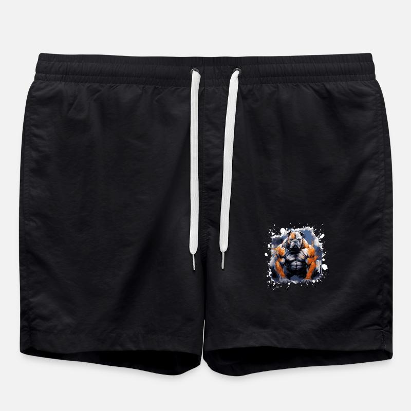 Bulldog Chien Muscles Combattant - Short de bain - noir